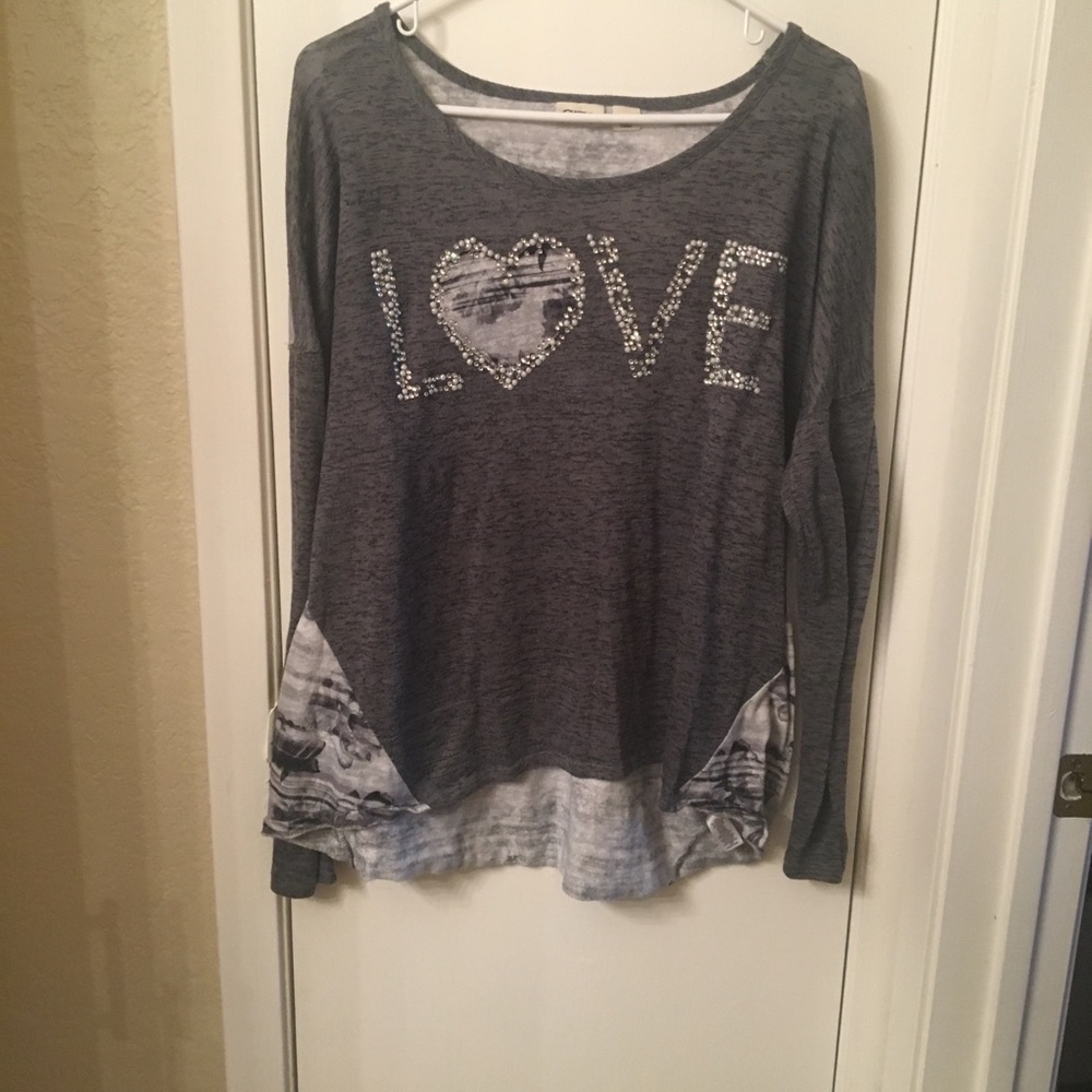 “Love” Sweater material shirt